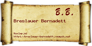 Breslauer Bernadett névjegykártya